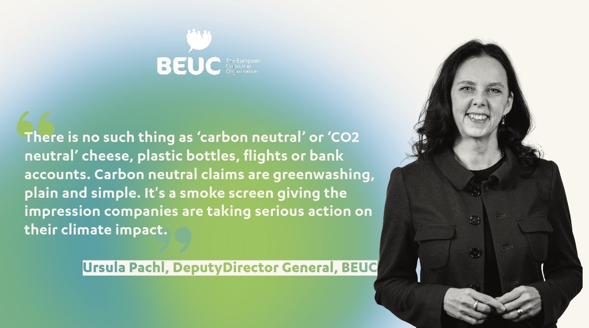 Great news! The EU will ban greenwashing and help consumers make sustainable choices. Banning carbon neutral claims means no more misleading consumers with fake marketing messages! beuc.eu/press-releases…