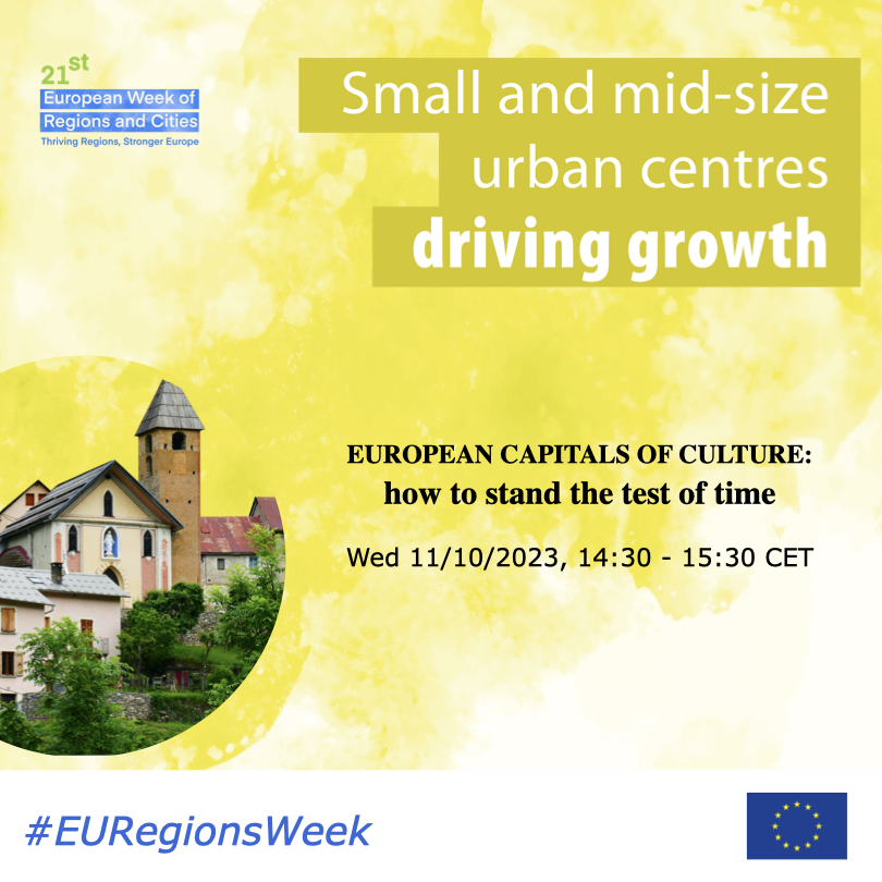 Come meet us at the #EURegionsWeek! 🤩

📌 Brussels 🇧🇪
🗓 October 11th 2023

👉 Prepare for an animated debate and the opportunity to expand your skill set. 

𝐑𝐞𝐠𝐢𝐬𝐭𝐞𝐫 𝐧𝐨𝐰: europa.eu/regions-and-ci…

#urbancentres4growth <a href="/EUinmyRegion/">EUinmyRegion🇪🇺</a>