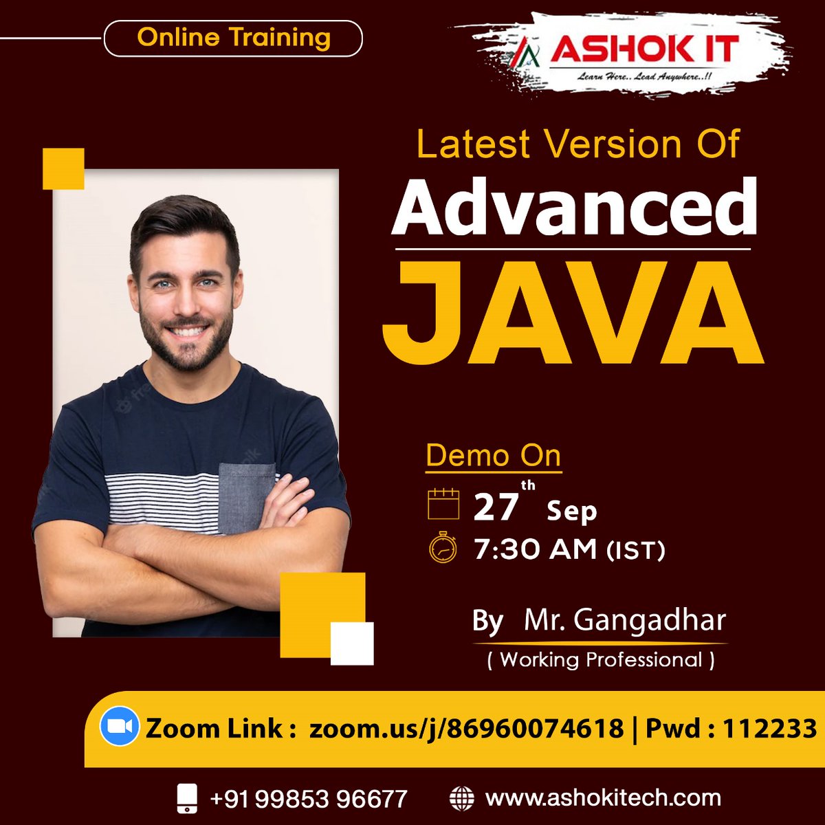 ashokitschool's tweet image. 🛑 Advanced Java 🛑
✍️ Enroll Now : bit.ly/3noOByz
👉 Free Demo On 27th-Sep @ 7:30 AM IST
👉 Subscribe To Our Youtube Channel: bit.ly/41IHJdj
🌐 Visit : ashokitech.com
CALL NOW: +919985396677
#AdvancedCProgramming #advancedjavacourse #Advancedjavaonline