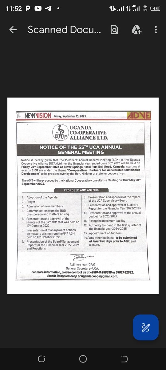Dear members block the dates on your calenders for your event.
#2023AGM4UCA