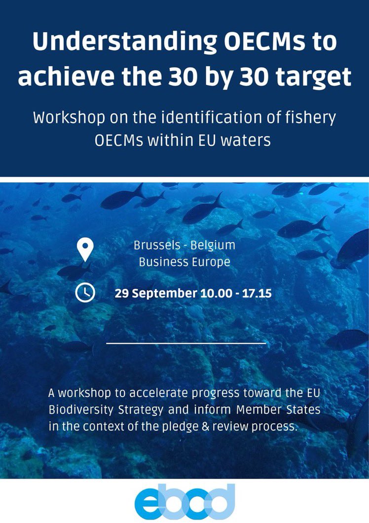 Reminder to join us ❗️ EU #Biodiversity Strategy: How to move forward with fisheries OECMs? Join us for a debate with @EU_ENV on Other Effective Conservation Measures (OECMs) ⤵️ REGISTER HERE: ebcd.org/understanding-…