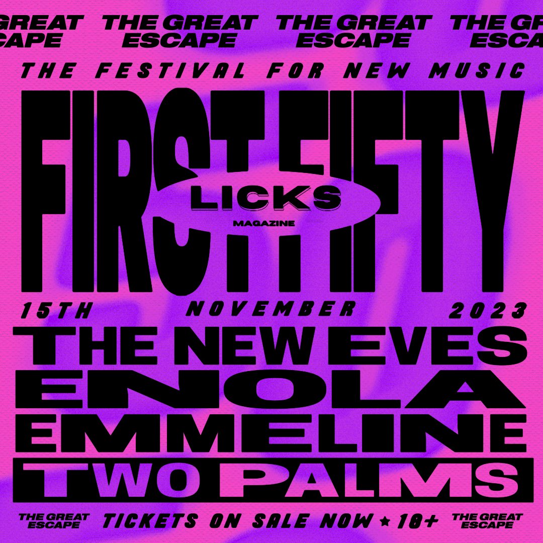 Excited to announce that I’m in The Great Escape’s FIRST FIFTY! Let’s goooo ticketweb.uk/event/first-fi… <a href="/thegreatescape/">The Great Escape</a>