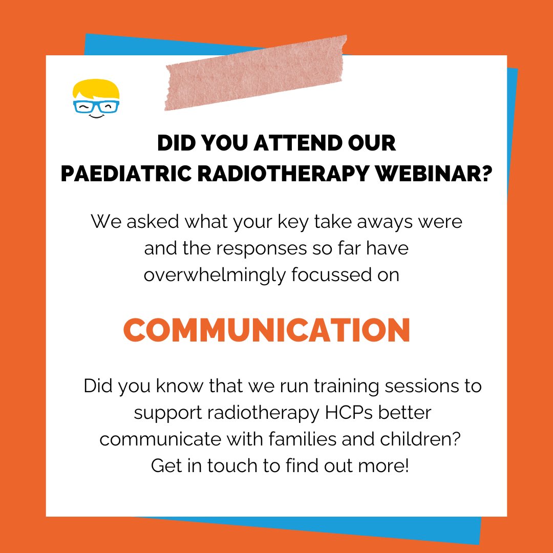 Did you know that we provide training for #radiotherapy HCPs on communicating treatment to children and their families? Get in touch for more information!

#ccam #gogold #braintumourawareness #radiographer #playinhospital #healthliteracy