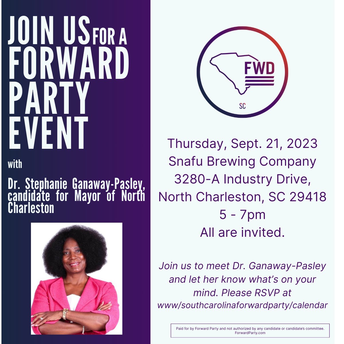 EisenhauerClin2's tweet photo. Join us tomorrow night! #forwardevents #scfwd https://t.co/afOL2apNnz