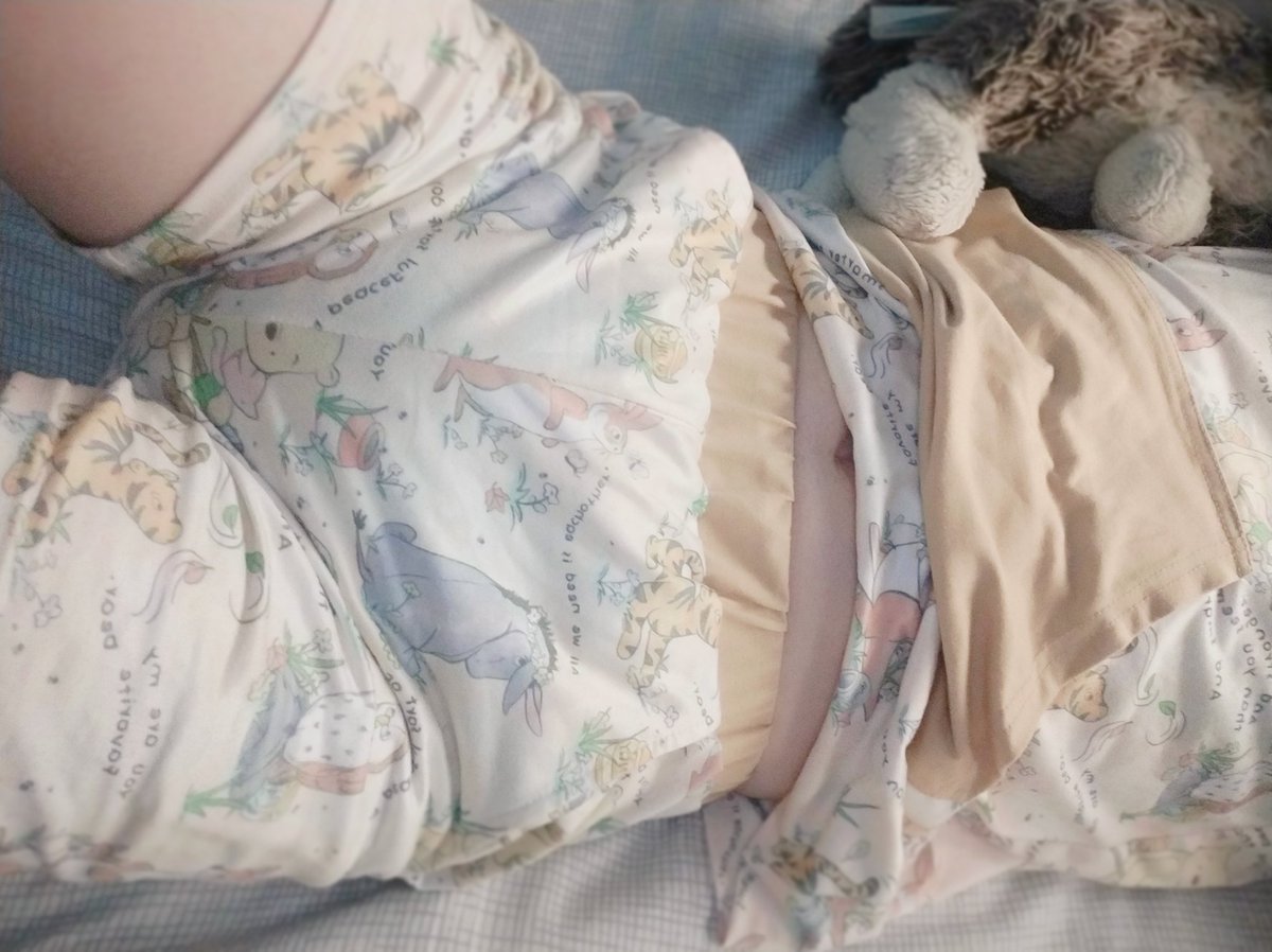 Daddy let me pick training pants or a diaper for the sleepover. 
I was picked training pants so no one would notice what I had on underneath my PJs. He never told me they were gunna be cloth training pants!
No fair! 😥