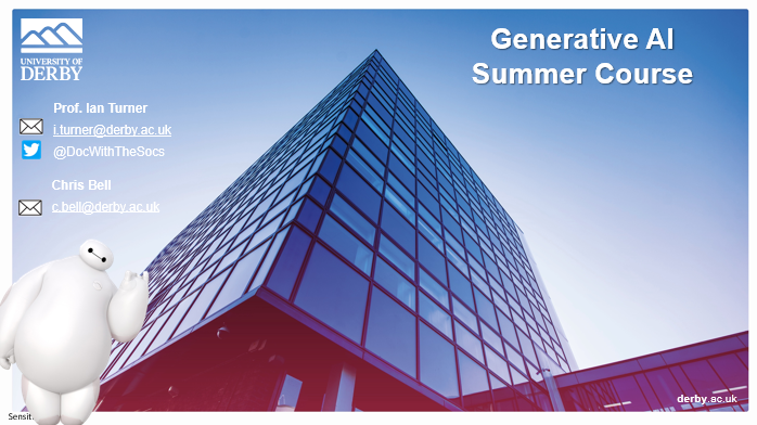 DocWithTheSocs's tweet image. About to double up with Chris Bell @DerbyUniLT for a journey through #GenAI and our new #CodeofPractice #DerbyUni #ChatGPT