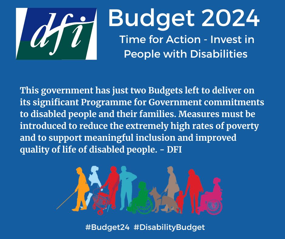 DisabilityFed's tweet photo. This government has just two Budgets left to deliver on its significant Programme for Government commitments to disabled people and their families. We outline the measures that need to be introduced in our #Budget24 submission https://t.co/rUzvfuVyMi https://t.co/jtaGLRqNRt