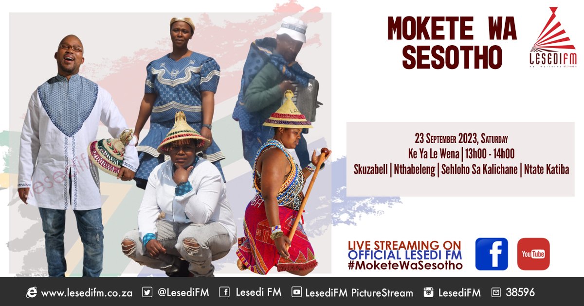 LesediFM's tweet photo. Moqebelo ona re keteka letatsi la botjhaba ka #MoketeWaSesotho ho #KeYaLeWena le @Skuzabell.
Dibini: #SehlohoSaKalichane #Nthabeleng #NtateKatiba https://t.co/diUo0hIAuj