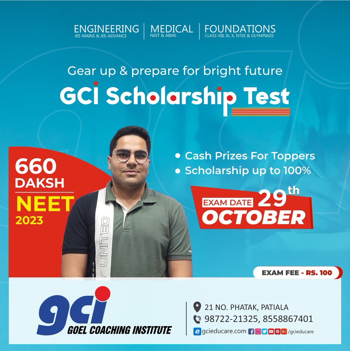 gci_educare's tweet image. #GCI2023 #ScholarshipTest #BrightFuture #GCI #prizes #29thoctober #opportunityknocks
