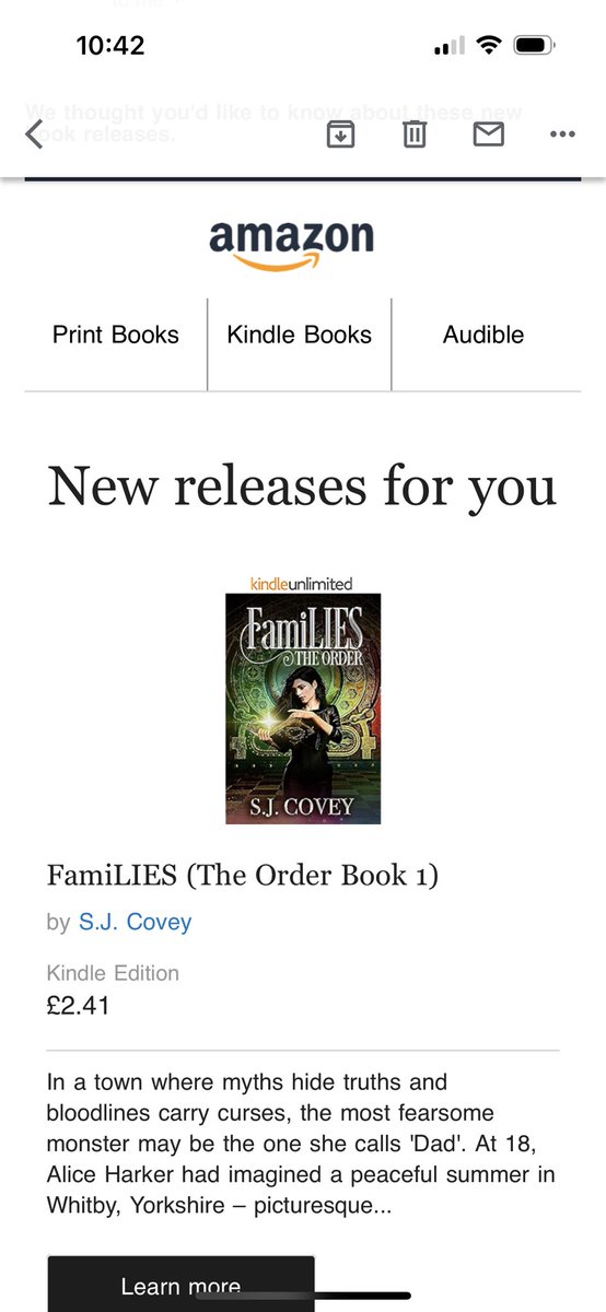 When <a href="/AmazonUK/">Amazon.co.uk</a> email you with new book releases, and the book is your wife’s first book 📚🙌👏🚀

- <a href="/SJ_Covey/">SJ Covey</a>