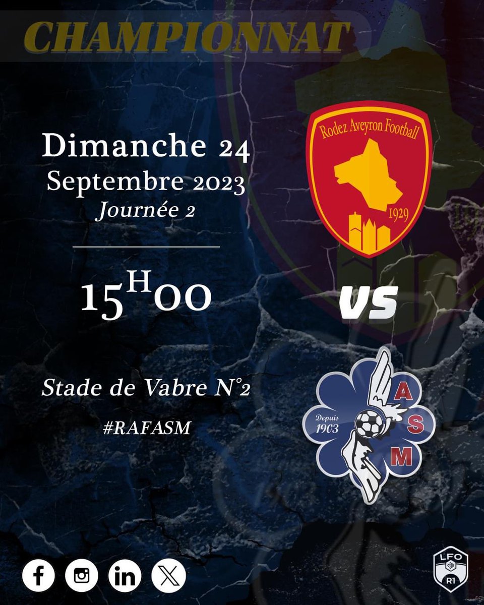 ASMuret's tweet photo. #R1 - Dᴇ́ᴘʟᴀᴄᴇᴍᴇɴᴛ ᴅᴀɴs ʟ’Aᴠᴇʏʀᴏɴ

Dimanche, pour le compte de la 2ème journée de championnat, les hommes de Sébastien FERRERO seront en déplacement à Rodez. 

#Football #Régional1 #LigueDeFootballOccitanie #Rodez #RAFASM #Blaugrana 
#ASMuret 🔵🔴 https://t.co/cGWgsOli5s