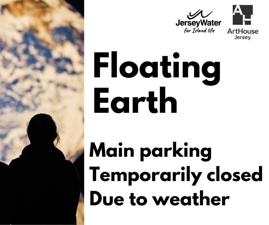 JerseyWater's tweet photo. We've scaled back visitor access to #FloatingEarth today due to bad weather. 

Main field parking is temporarily closed, but top &amp; bottom car parks still open. Top parking - priority for blue badge &amp; accessibility needs.

Plan your visit for end of week - weather looks better!🌍 https://t.co/M5y3b8lcN4