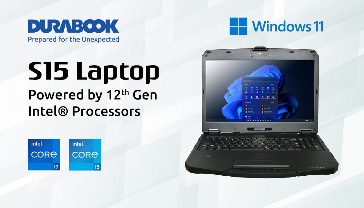 Durabook has just announced the launch of the next-generation #S15 #semi-ruggedlaptop, which now comes equipped with the latest 12th Gen Intel® CPU processor, making it 206% faster than its predecessor.
For full specs and more information, please visit: akhter.co.uk/durabook-rugge…
