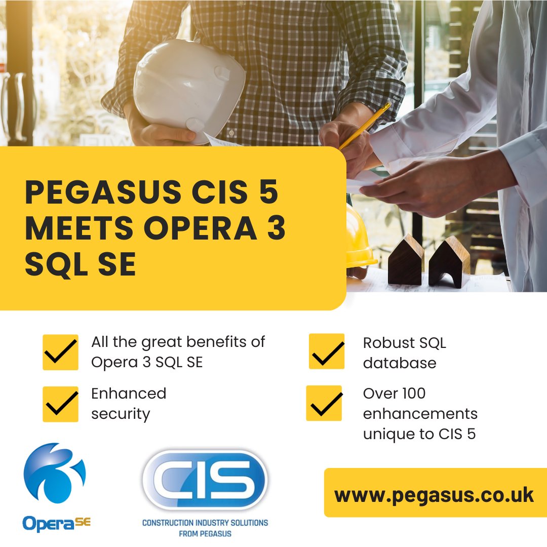 PegasusSoftware's tweet image. CIS 5 is coming to Opera 3 SQL SE! 🎉 This means you can no run our newest construction solution, CIS 5, with our newest ERP solution, Opera 3 SQL SE, at the same time harnessing the benefits and power that both bring together.
#constructionsolutions #constructionsoftware #erp