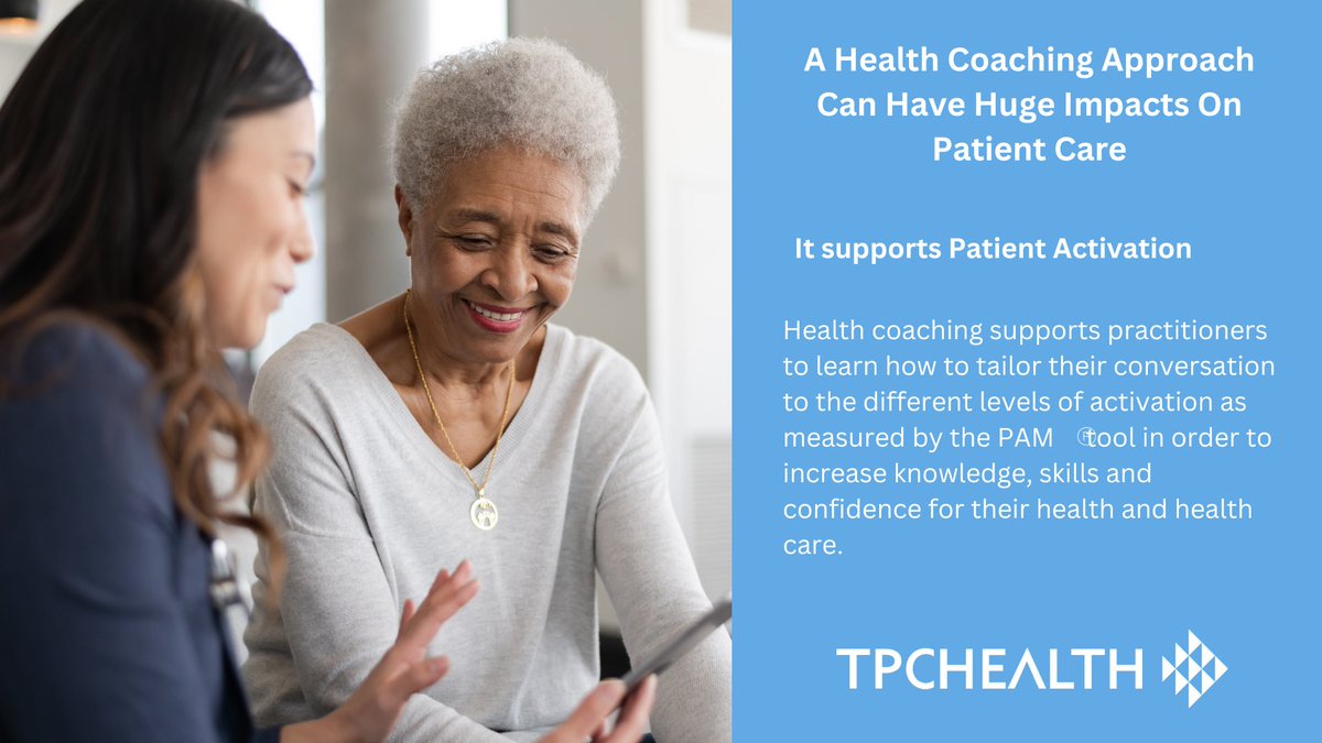 @TPCHealth (@tpchealth1) on Twitter photo There are multiple ways #healthcoaching can improve patient outcomes and support them to become more active in their own health and care - and it helps practitioners to structure conversations that increase the level of activation.
<a href="/Pers_Care/">Personalised Care</a> <a href="/pers_care_inst/">Personalised Care Institute</a> <a href="/AndrewTPC/">Andrew McDowell</a> There are multiple ways #healthcoaching can improve patient outcomes and support them to become more active in their own health and care - and it helps practitioners to structure conversations that increase the level of activation.
<a href="/Pers_Care/">Personalised Care</a> <a href="/pers_care_inst/">Personalised Care Institute</a> <a href="/AndrewTPC/">Andrew McDowell</a>