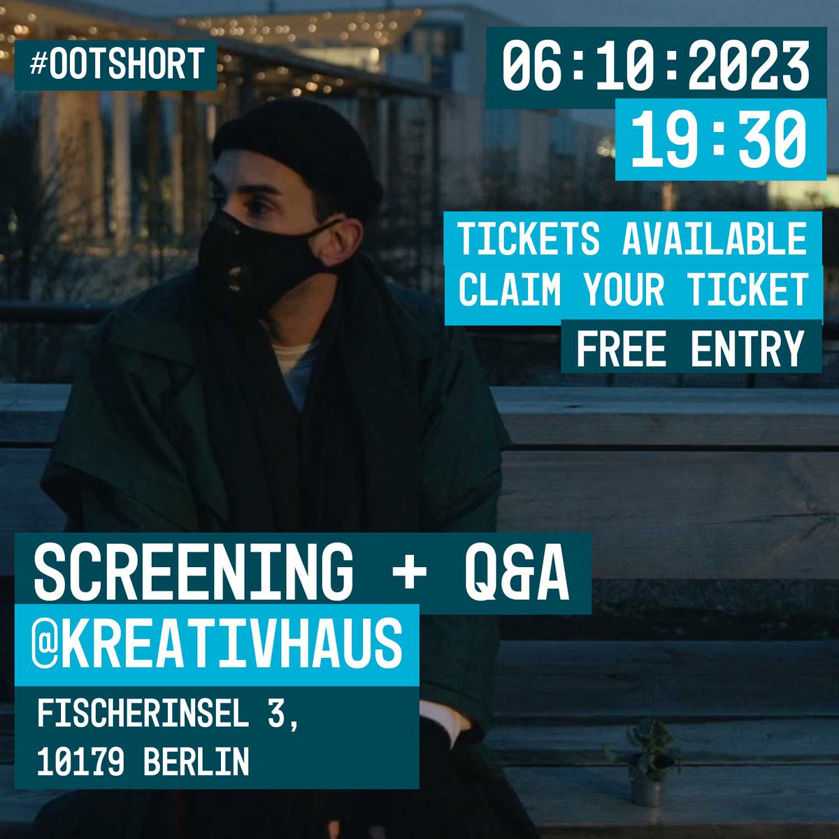 Friends you asked, I heard. 

I got invited by a Berlin community space to do a screening of "Out of Time". 

It's going to be a simple screening, but there is some place for a few of us. 

I'll also be holding a Q&amp;A with the lead actor Marcelo after the screening! 

Get your