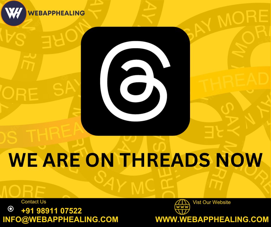 webapphealing's tweet photo. Now You’ll find Webapphealing Technology on Threads, the new social media platform...!
#threads #socialMedia #newPlatform #webapphealing #instagram #meta #webapphealingtechnology #threadsaccount #threadswebapphealing #ThreadsApp https://t.co/rj3zl2jaFz