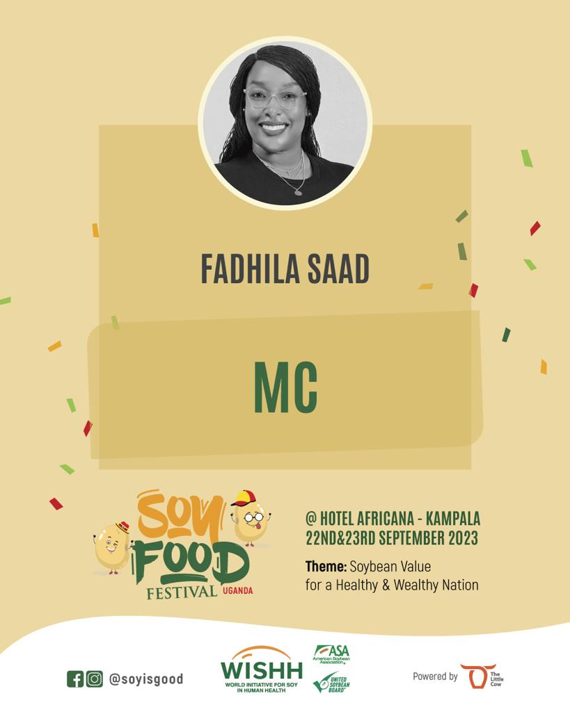 HRHfadhila's tweet photo. Looking forward to hosting and moderating on the very first annual Soy Food Festival in Uganda 
#sesaco #soyIsGood https://t.co/sfjZZMvVw7
