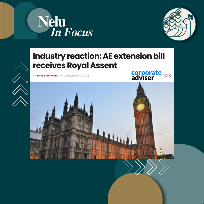 Removing the lower earning threshold and reducing the age for automatic enrolment will empower more savers to invest in their financial futures, especially younger and lower-paid workers. #AEExtension #ESG #Retirement #Nelu #NeluInFocus