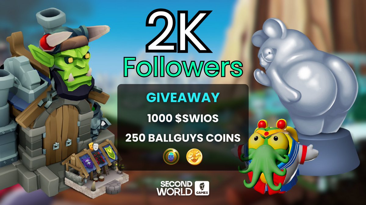 Gm Worlders 🌍

We've reached 2000 followers! 🚀

To celebrate, we're giving away to 5 lucky winners:
💰 200 $SWIOs
🎁 50 Ball Guys coins

To participate:
1️⃣ Like this tweet
2️⃣ Tag a friend in the comments

Giveaway ends Monday Sep 25 at 23:59 CET 🕐

Thank you for being part of