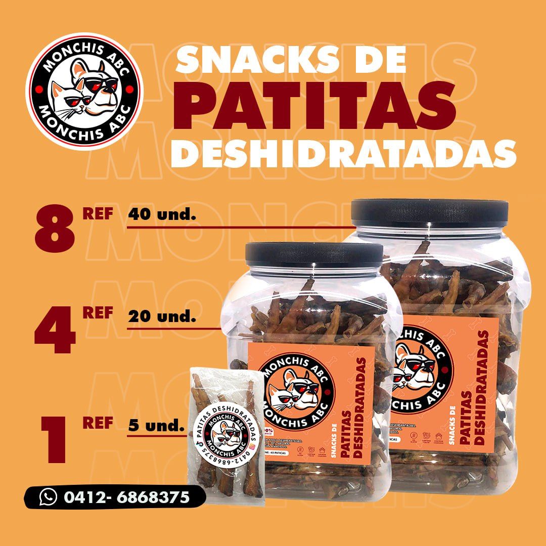 JeanluiV's tweet photo. Patas de pollos deshidratadas
Síguenos en @monchis_abc 
#snacksparatumascota https://t.co/x1l2T0JwXp
