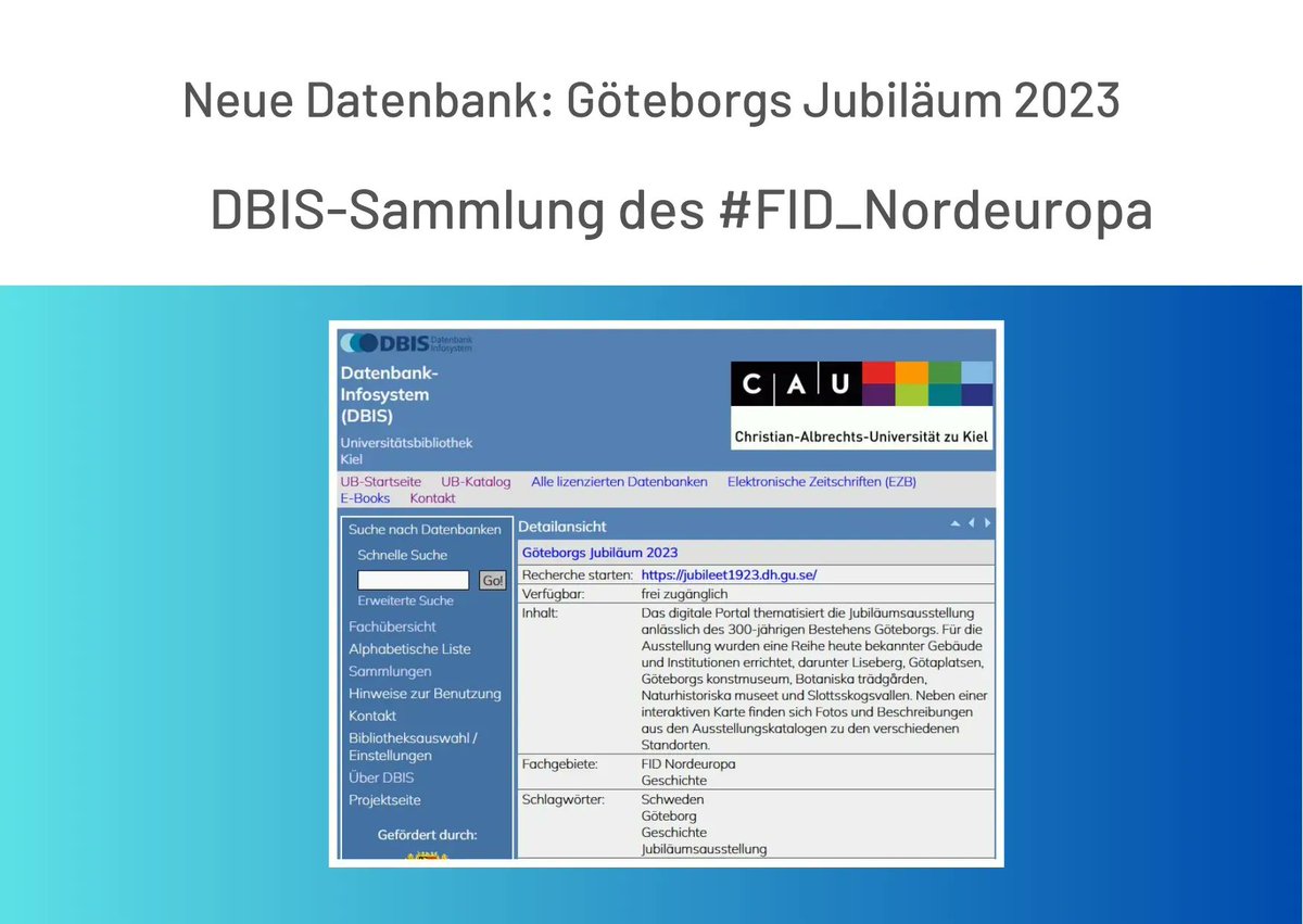 Forschung_Nord's tweet photo. Neue Datenbank in der #DBIS-Sammlung des #FID_Nordeuropa.
https://t.co/peTj5H5JAN
#vifanord https://t.co/tz6GSMMzN4