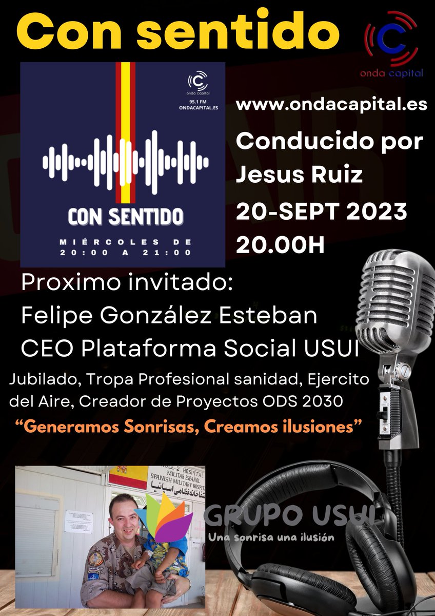 ongusui's tweet photo. HOY tambien vamos a hablar "con sentido" de la mano de Jesús Ruiz y su programa en @ondacapitalsev os esperamos. Feliz día. https://t.co/CcbSQnlC6W