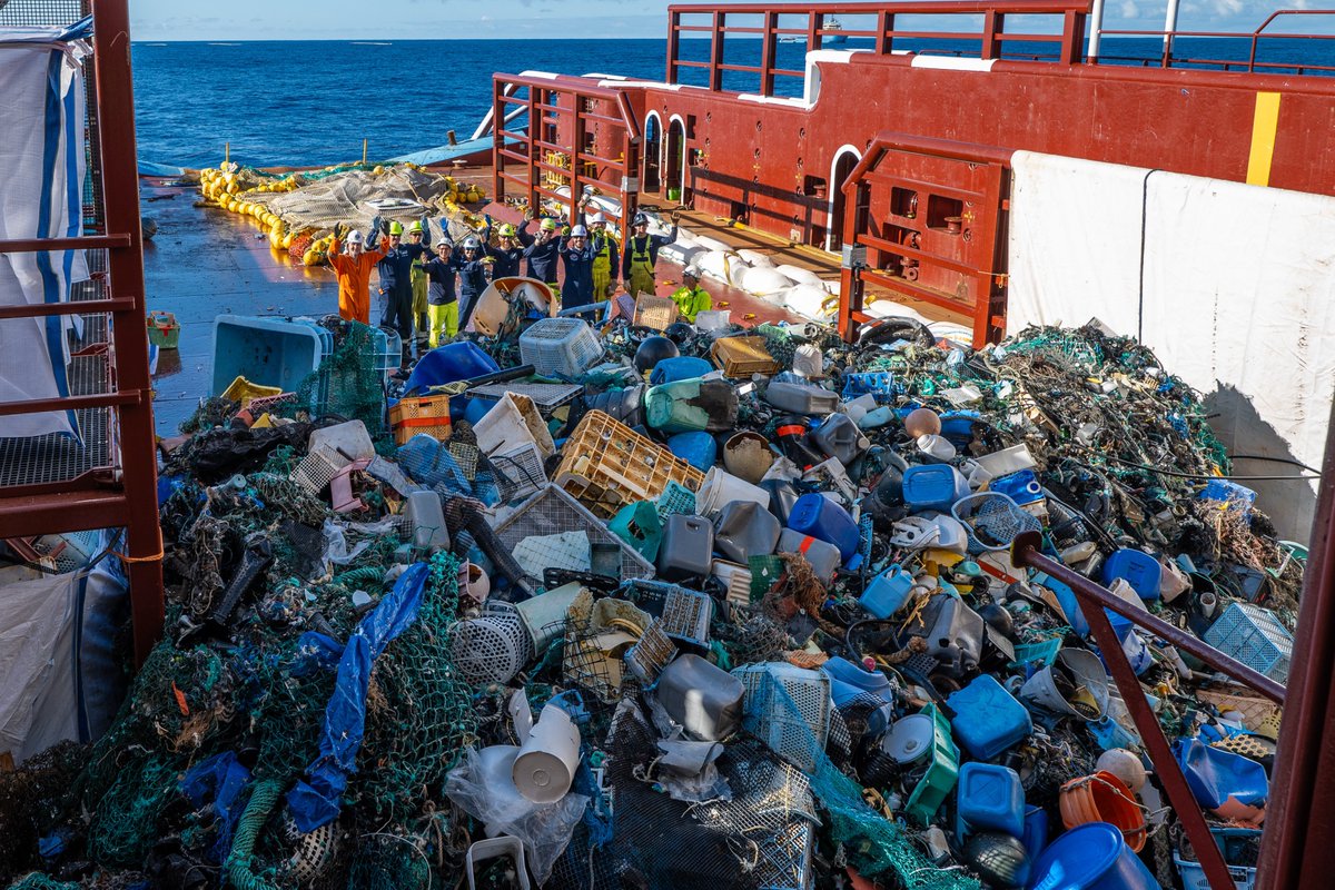 18,360 kg. In a single haul.
That's about the weight of two large school buses worth of plastic.

Well done crew!