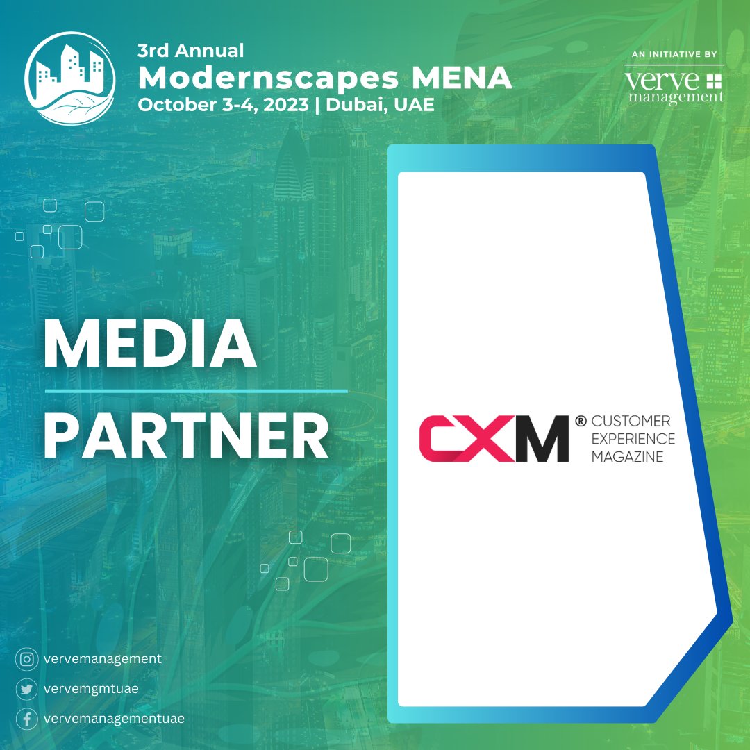 We are delighted to have @TheCXMagazine covering the 3rd Annual Modernscapes MENA Summit. The summit is set to take place on the 3rd and 4th of October at the Address Dubai Marina, UAE #MSMENA23