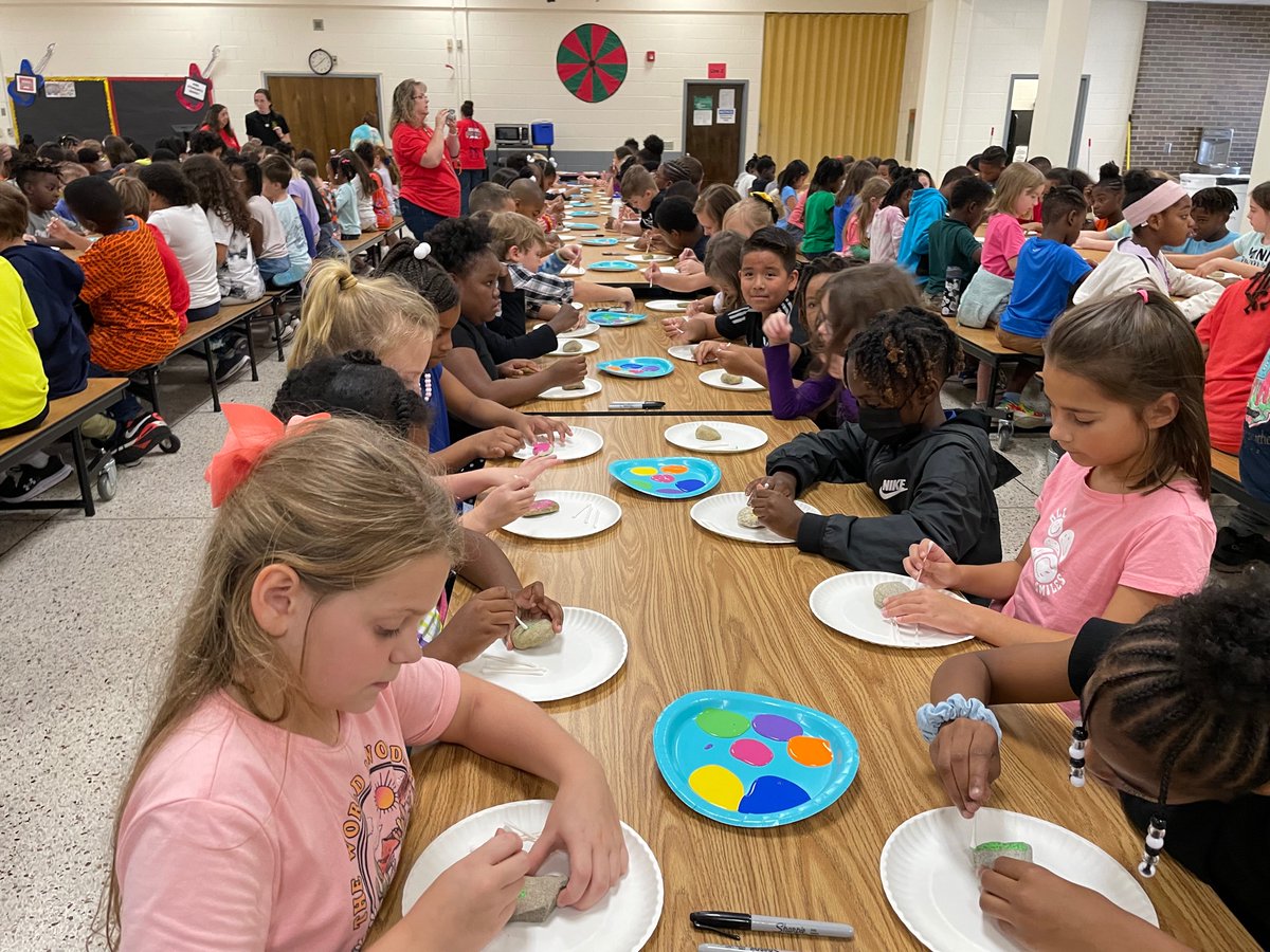 Our <a href="/EastAiken/">East Aiken</a> August  Reading Celebration was all about rock painting because Reading Rocks! We celebrated over 300 students for meeting their August reading goal which is OUTSTANDING! Keep reading <a href="/EastAiken/">East Aiken</a>!! #ReadingRocks #ProudPrincipal