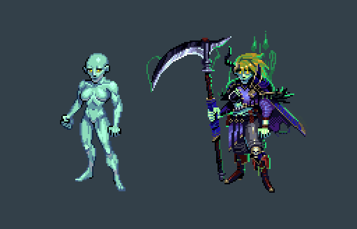 A necromancer, with base sprite 

#pixelart #fantasyart #gameart