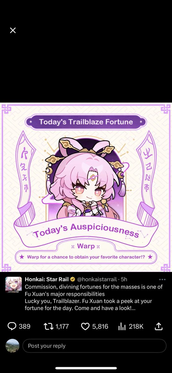 Handokodinata's tweet photo. @honkaistarrail UID: 800933598 #HonkaiStaiRail #FuXuanDivinationResults https://t.co/KiVV0BYkEm