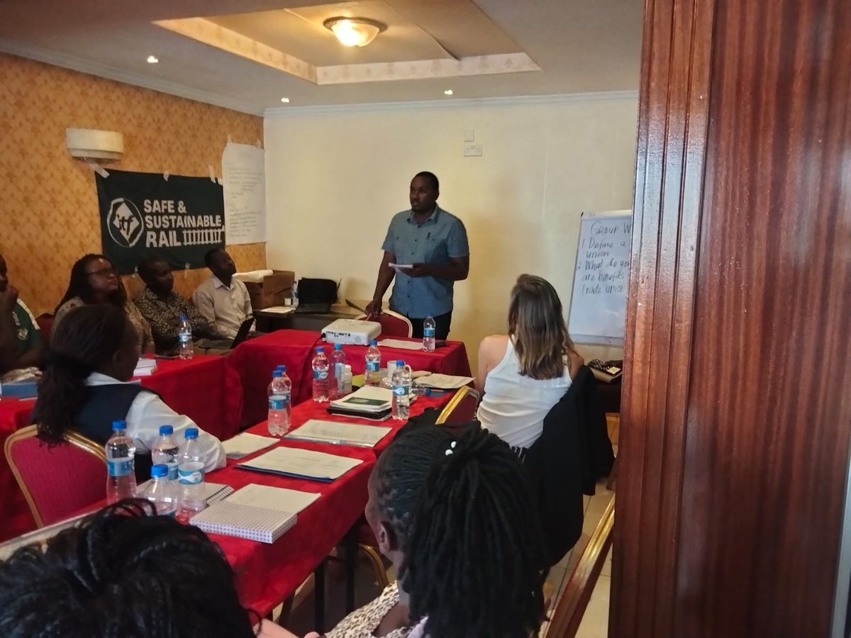 ITFAfrica's tweet image. Safe and sustainable rail workshop in #Nairobi with members of Rawu, to learn about importance of industrial relations, collective bargaining and strong union organising. #WeAreITF