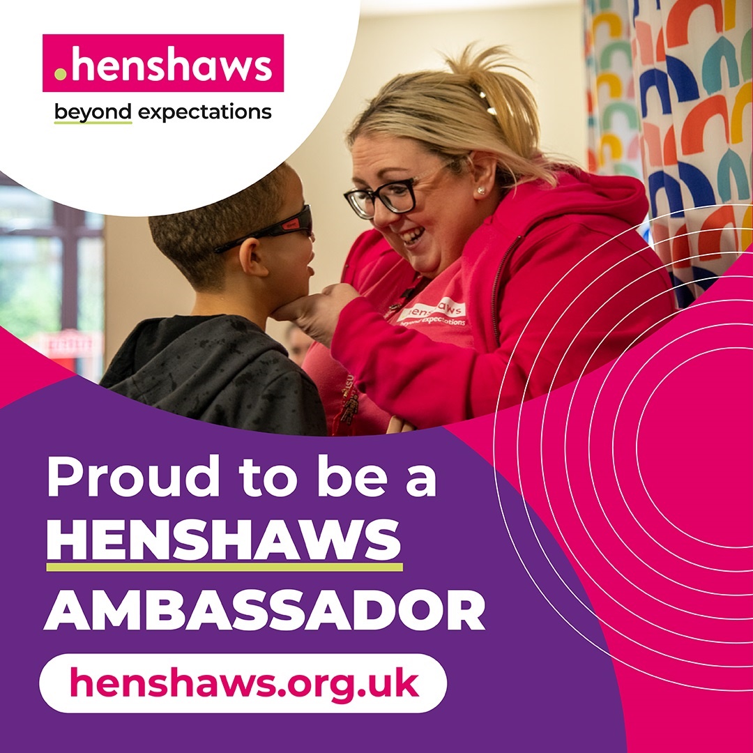 Very proud to have been appointed as an Ambassador for <a href="/Henshaws/">Henshaws</a> . I have seen first hand the amazing work they do and I can't wait to get involved with this brilliant charity.