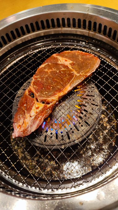 ステーキもオカワリ(。⊿°」∠)モッモッ 