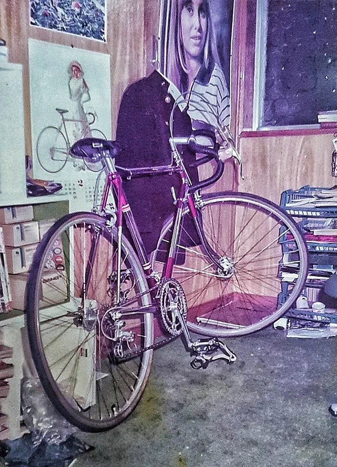 1975年の冬。 アルバイトを続けてやっと完成した僕のロード。  …の話ではなく、後ろに貼ってある女のコのポスター  これが何だったのか、 先日不意に判明した。  「おませなツインキー」という1970年のイギリス映画のヒロイン。 スーザン・ジョージさん。  どこからもらって来たんだ あの頃のオレ。
