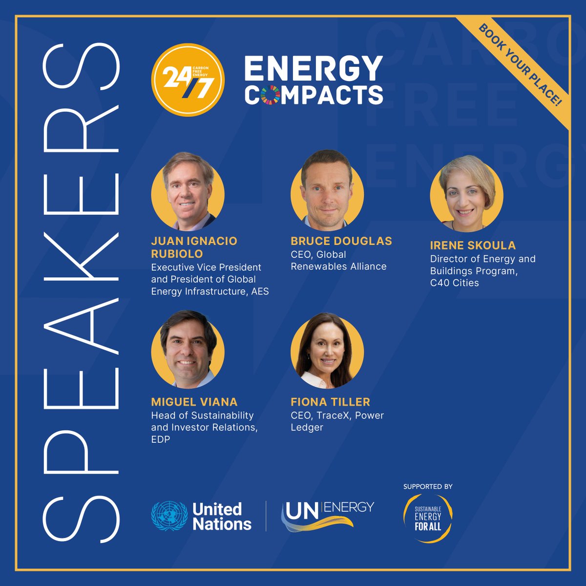 📢 Embrace the power of consumer participation in the #energytransition!

Join us TODAY, Sept 20, 8 AM ET for a '𝟮𝟰𝘅𝟳 𝗖𝗮𝗿𝗯𝗼𝗻 𝗙𝗿𝗲𝗲 𝗘𝗻𝗲𝗿𝗴𝘆' discussion on the margins of #UNG78.
Connect virtually 👉🏽 meet.google.com/agj-pzjg-gwt

#GoCarbonFree