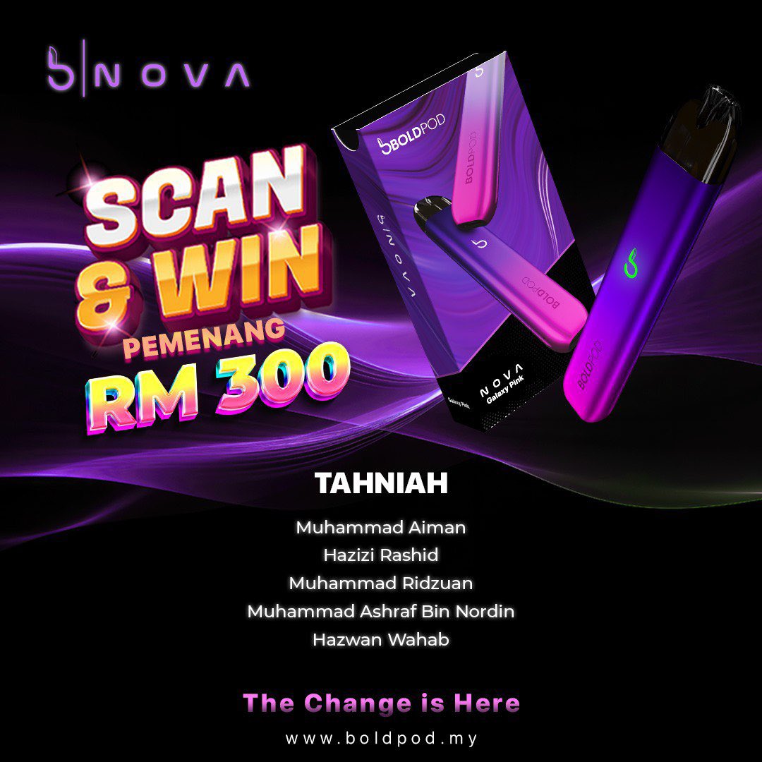 BoldpodMy's tweet photo. TAHNIAH untuk kesemua pemenang pusingan kedua cabutan Scan & Win.
.
Kepada yang belum menang, jangan risau, kita ada lagi 1 pusingan cabutan. Terus doakan & join live dalam pusingan seterusnya. 
.
Kepada para pemenang, anda diminta untuk hubungi admin untuk tebus hadiah anda.
.
#boldpod #boldpodnova #pilihanterbaikhentimerokok