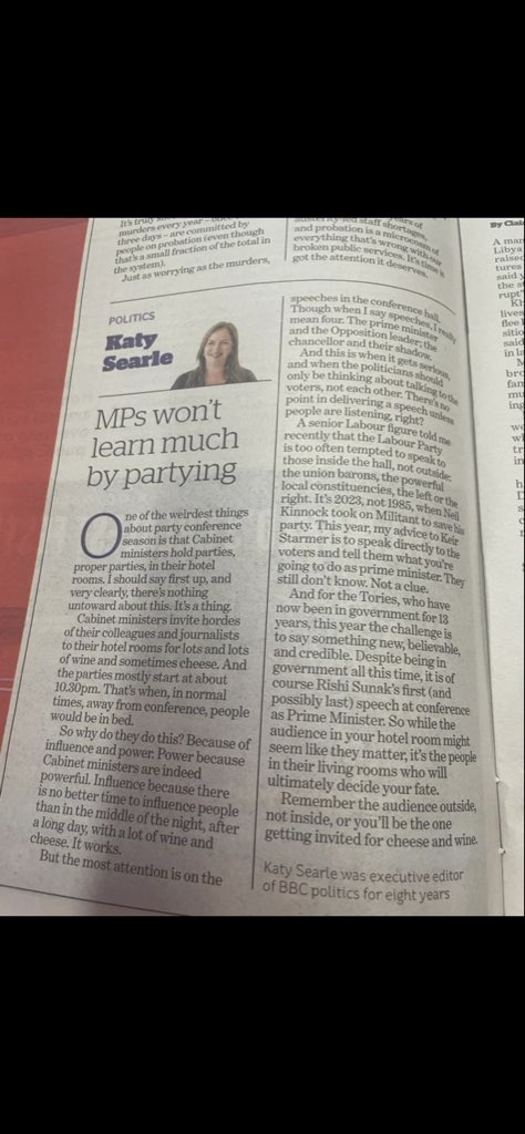 Here’s a piece I’ve written for <a href="/theipaper/">The i Paper</a> ahead of conference - about parties!