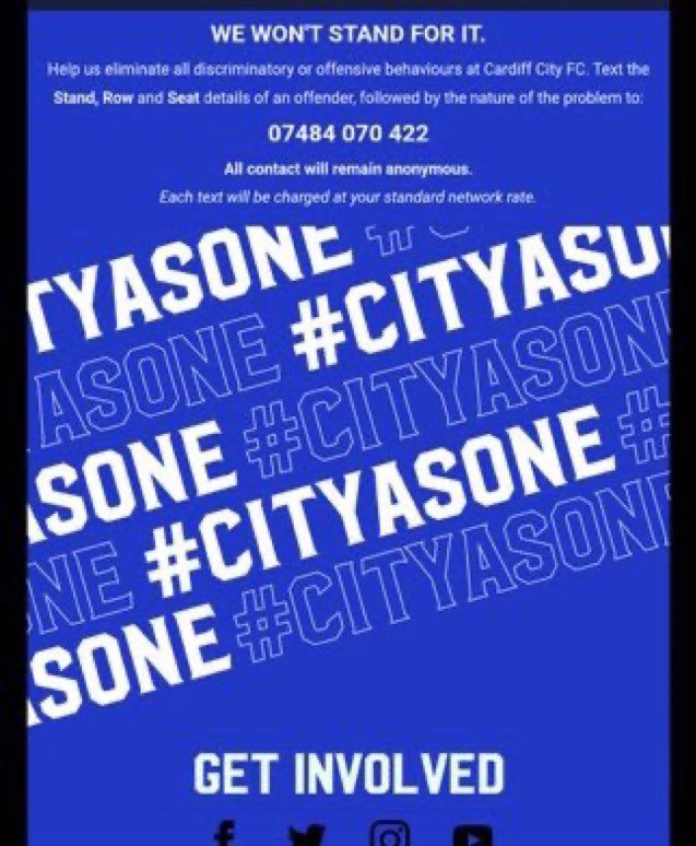 I saw the highly organised practice to keep fans safe. I encourage anyone to report any concerns immediately so the team can act quickly. I believe this number will be more visible in future. It’s available at every game now. You have a right to report any abuse. Safety for all