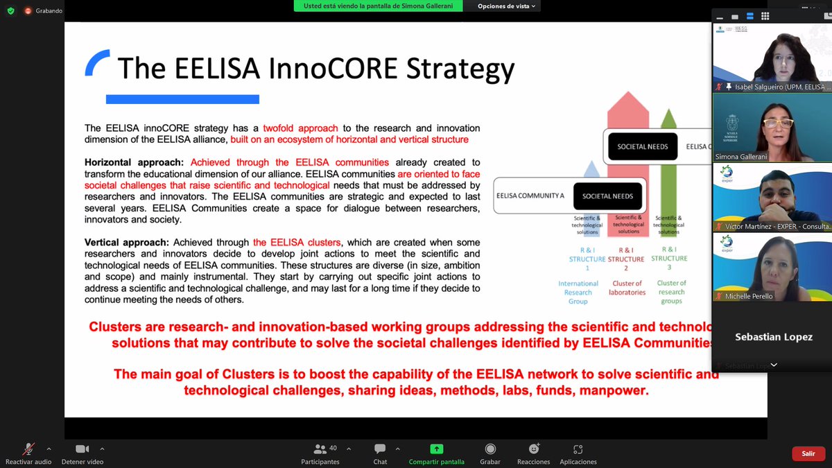 eelisa_eu's tweet photo. 🔴#EELISAInnoCORE colleagues are participating today in the workshop “Cooperation models among Universities”, sharing experiences & good practices with Alliances and universities on how we are working to promote joint R&I initiatives.
Thanks @EXPERProject for inviting us!🌟 https://t.co/FsMCXBolGH