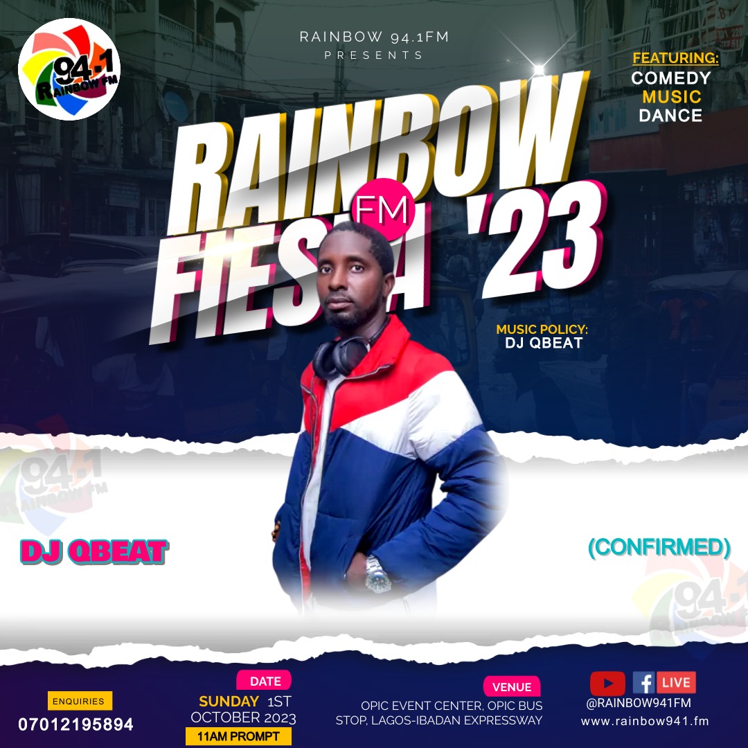 Rainbow941fm's tweet photo. RAINBOW FIESTA 2023!!!
UNLIMITED COMEDY, MUSIC AND DANCE WILL BE WELL SERVED
#bellashmurda #JusticeForMohbad #LilDurk #ZINONYMOUSSOUNDS #SammyLarry #Gistlover #Shallipopi #YhemoLee #entetainment #radio #DJSplash https://t.co/yaBcyIWHYF