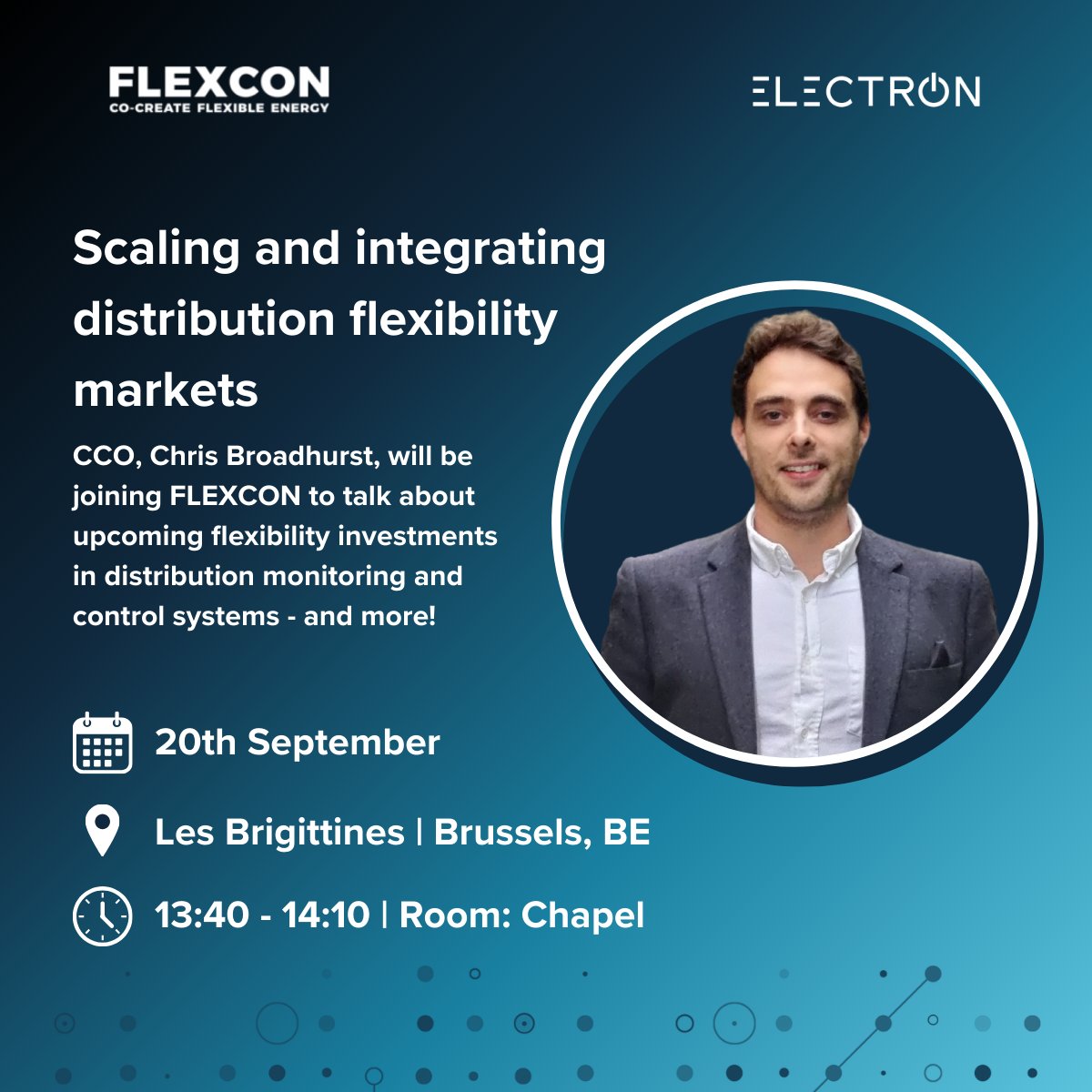 Electron_Grid's tweet photo. Catch Chris' talk at 13:40 to hear about 'Scaling and integrating flexibility markets'. If you're not at FLEXCON this year, but want to hear more about what Chris covered, get in touch below.
https://t.co/HUwjxiy6sx
#FlexibilityMarkets #FLEXCON
smartEn Smart Energy Europe https://t.co/p0HitrAgiQ