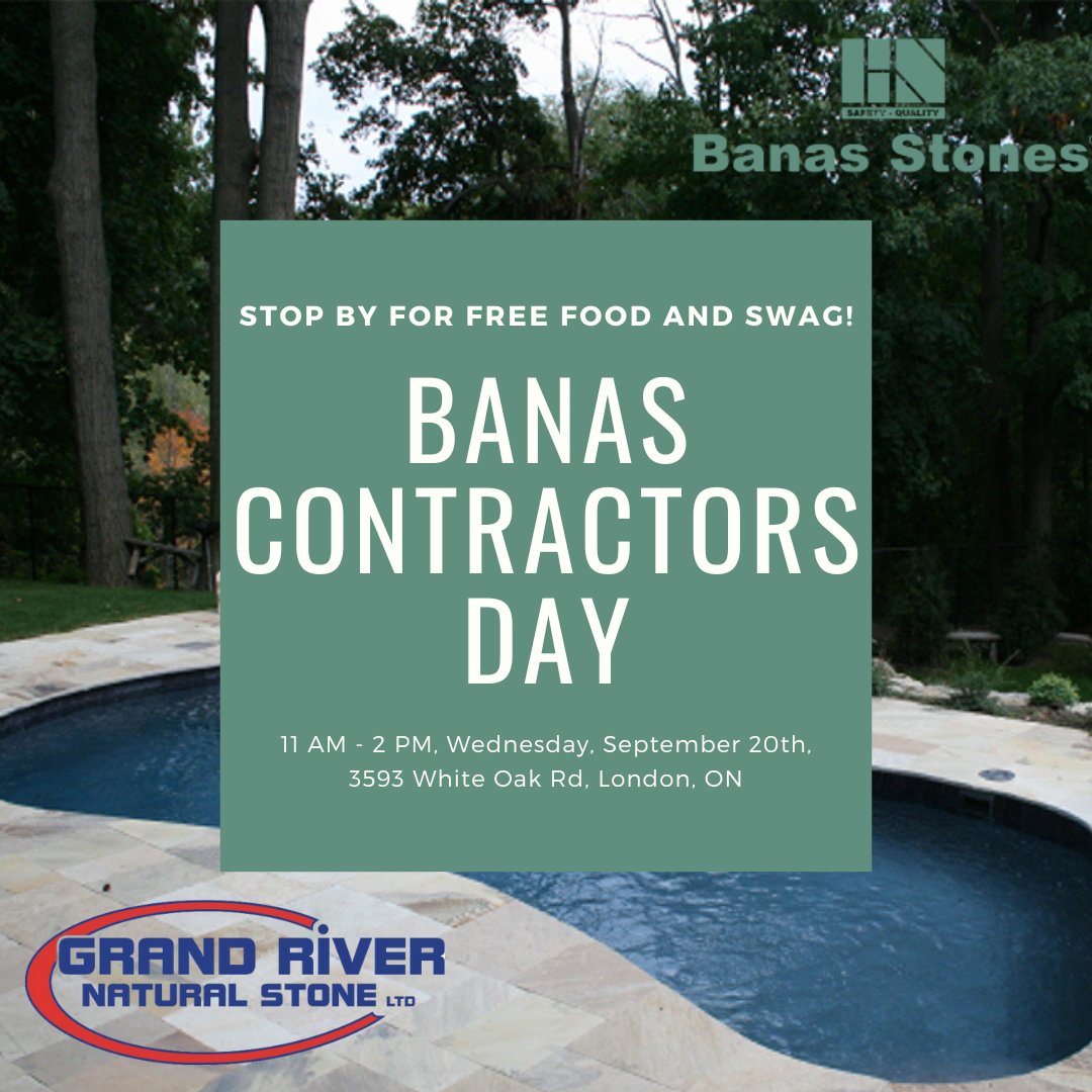 📣Calling all contractors!📣Today is the day!  From 11:00 a.m. - 2:00 p.m., visit our store at 3593 White Oak Rd in London for a Contractor's Day hosted by Banas Stones.

There will be free food and free swag! #contractorsday #banas