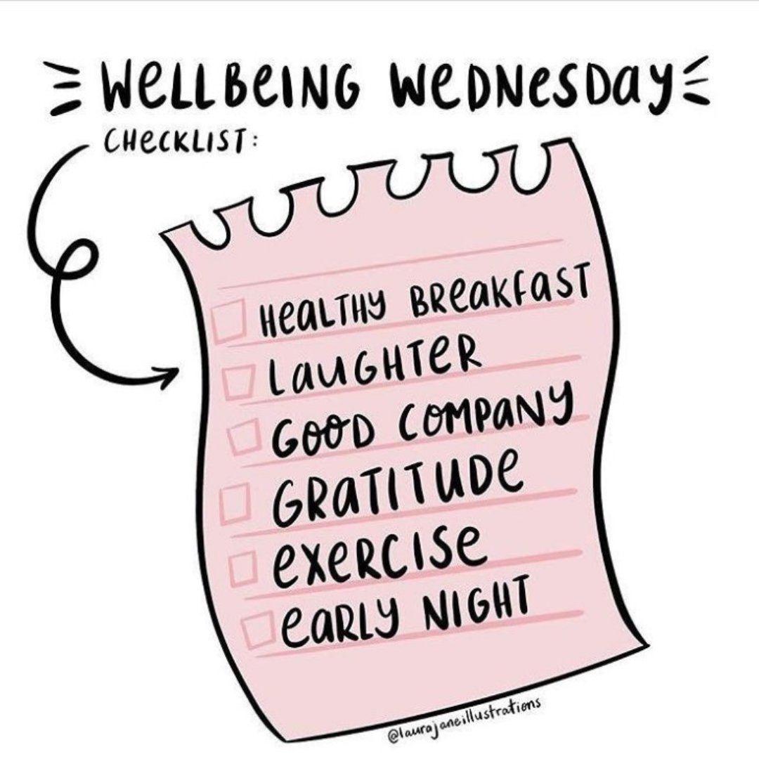 Don't let the change in weather affect your mood! Take care of your wellbeing with this simple checklist from @laurajaneillustrations on Instagram. #wellbeingwednesday #employeewellbeing #corporategifting