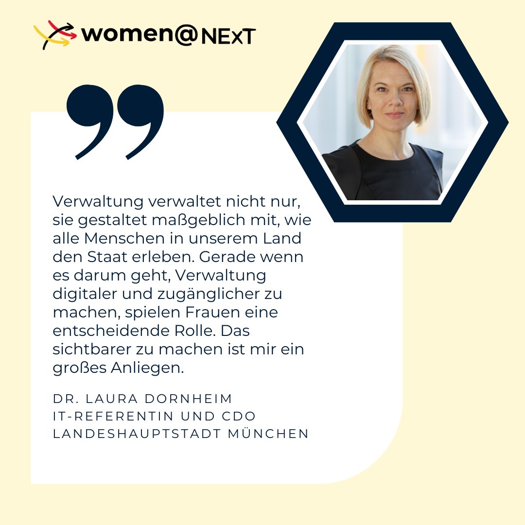 NExTNetz's tweet photo. Gerade weil Verwaltung maßgeblich mitgestaltet, wie Menschen die Verwaltung erleben, brauchen wir mehr Frauen in Führungspositionen und generell diversere Teams. Wir freuen uns sehr, dass @schwarzblond  women@NExT als Schirmfrau unterstützt! https://t.co/I9oMRFmwhF https://t.co/Xuwz4gwpjj