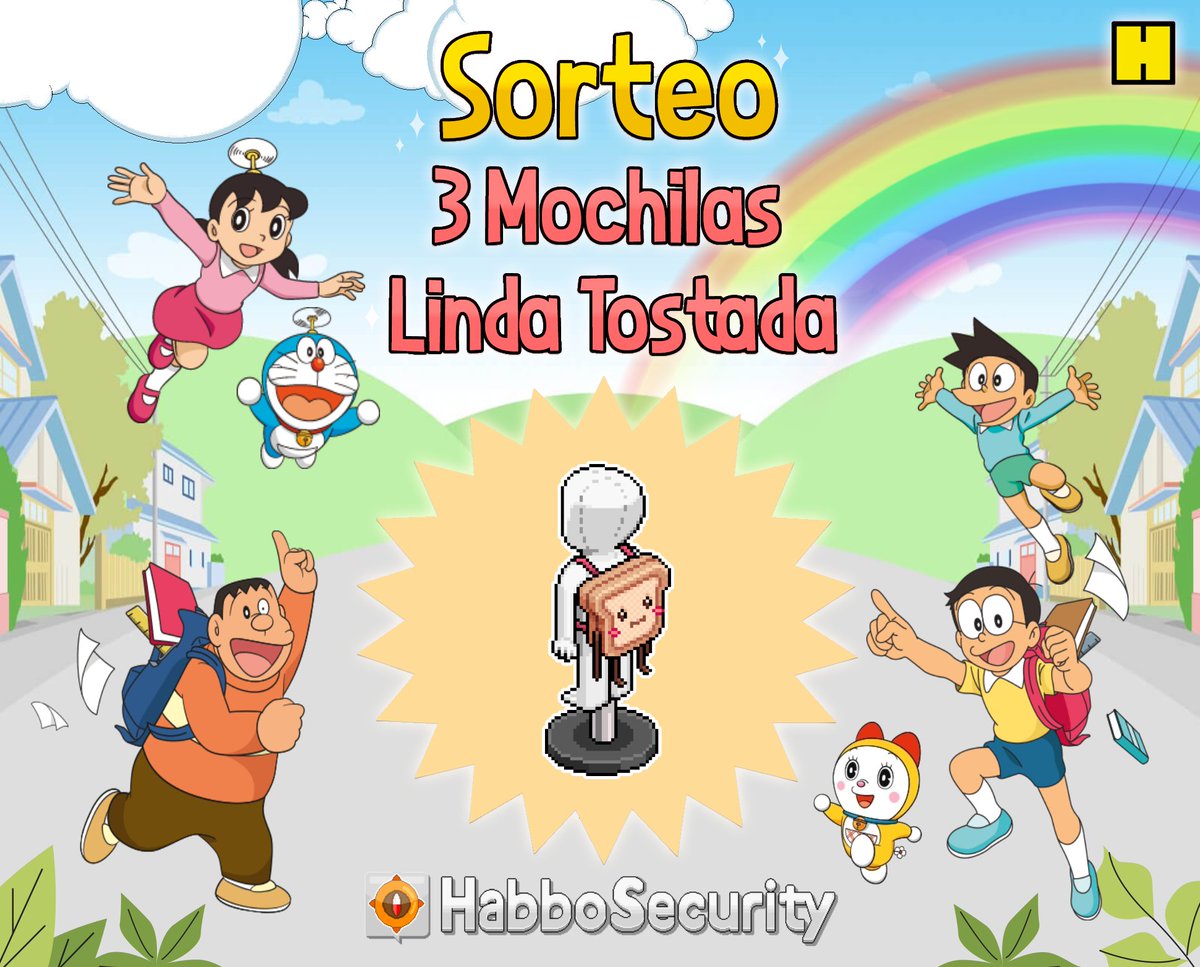 ✨INTERNATIONAL GIVEAWAY✨
 🇪🇸🇧🇷🇺🇸🇮🇹🇫🇷🇩🇪🇫🇮🇹🇷🇳🇱
📣Participa y gana 3⃣ "Códigos Canjeables de Mochilas Lindas Tostadas"🍞💞
✅Requisitos para concursar:
▪️ Repostea y haz "Me gusta" en este post🔃
▪️ Sigue a <a href="/ESHabboSecurity/">HabboSecurity</a>
▪️ Etiqueta a 3 amigos de tu comunidad

⏰Sorteo