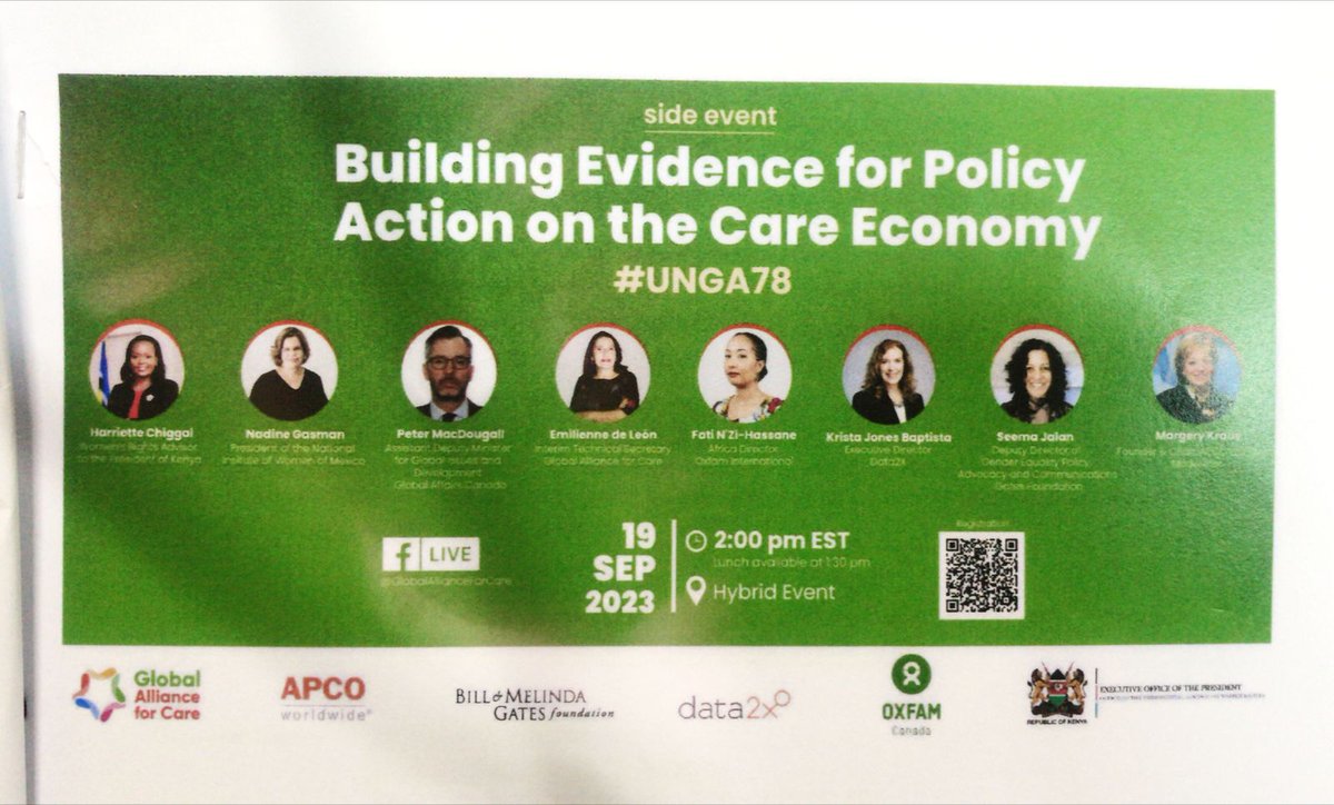 The UNGA side event on #CareWork is all about evidence-based policies that uplift caregivers. Tune in to learn how data can drive change. 📊 @FatiHassane @MargeryKraus @gatesfoundation
@GAllianceCare @Oxfam