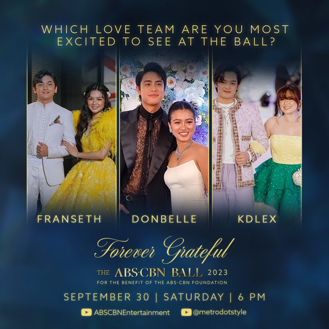 ofc_iwant's tweet photo. Which love team are you most  excited to see at the Ball?  

Watch the ABS-CBN Ball livestream on September 30, Saturday, starting at 6 PM! 

#ABSCBNBallisBack #RoadToABSCBNBall2023 #ABSCBNForeverGrateful https://t.co/xqlgMYVkd1