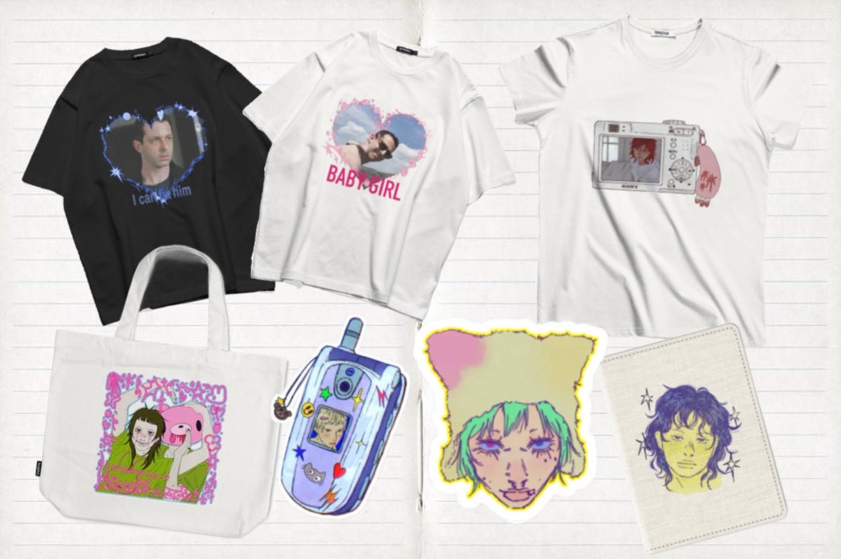 ratratt2's tweet photo. My first art merch is here‼️
please check it out ⬇️
https://t.co/6EXxecpMtx
note: you can get it as t shirt/cups/stickers/tote bags. https://t.co/bfgK7EluOh
